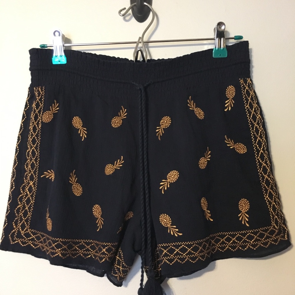 Navy & Golden Pineapple Shorts J Crew XS